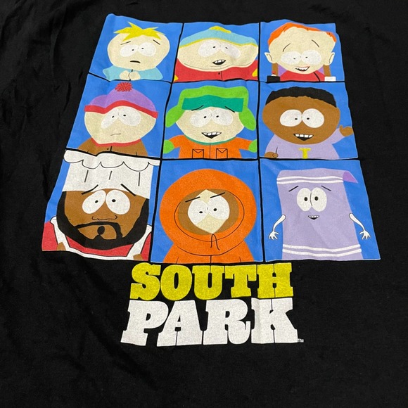 South Park T-Shirt Comedy Central Cartoon Characters Graphic Tee Black XL - Picture 1 of 4
